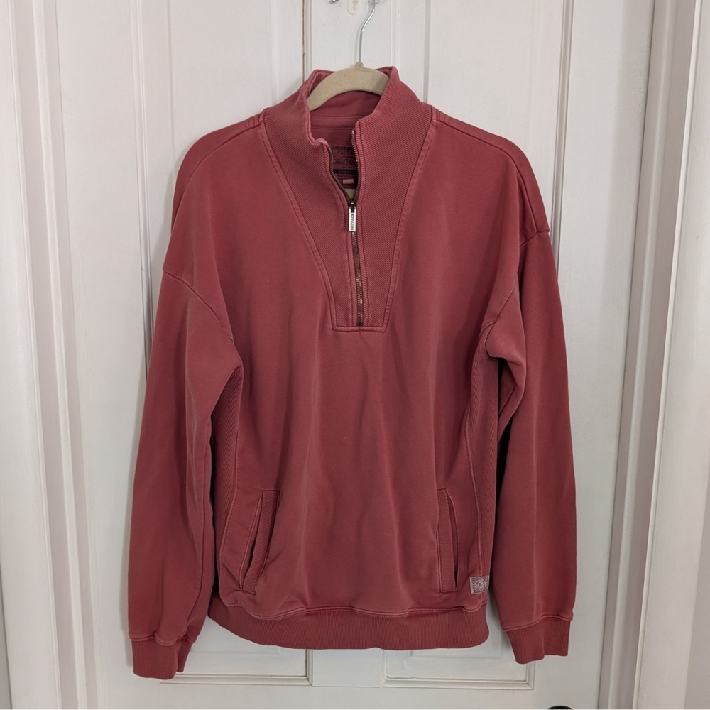 Fat Face Mens 1/4 Zip‎ Pullover Sweatshirt MEDIUM Kangaroo Pocket Relaxed Logo